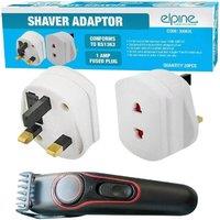 BARGAINS-GALORE Set Of 2 Shaver Adaptor 2 PIN Socket Travel Plug Fuse Multi Use 1 Amp in White