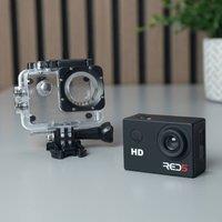 Menkind RED5 Waterproof Action Camera 30m Compact HD with Wide-Angle Lens in Black