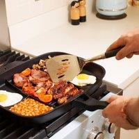 Menkind InGenious Aluminium 5-in-1 Heavy-Duty Non-Stick Lazy Man Pan in Black