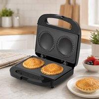 Menkind Treat Factory 700W Dual Pie Maker With Non-Stick Plates - Black