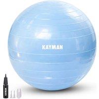 Kayman Exercise Ball (Ocean Haze) - Anti-Burst System, Non-Slip Rings in Blue | Size: 85 cm