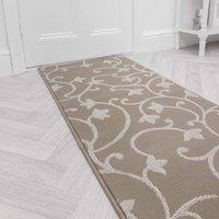 runrug Hallway Carpet Runner Rug - Soft & Comfy, 9mm - 'Vines' in Beige | Size: 60 cm x 150 cm