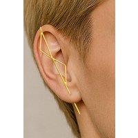 Otis Jaxon London Single Sterling Silver Double Triangle Ear Climber in Gold | Size: Large
