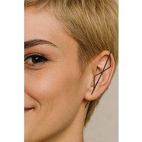 Otis Jaxon London Single Sterling Silver Double Triangle Ear Climber in Black | Size: Small