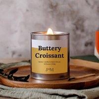 JAAM Buttery Croissant Wood Wick Candle in Silver