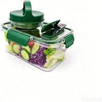 Quipulse Style 1 Layered Salad Storage Jar in Green