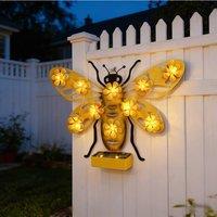 Quipulse Outdoor Garden Decor Solar Bee Wall Light in Yellow