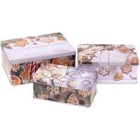 SPETLEK Set of 3 Gingerbread Christmas Storage Tins | Size: Large