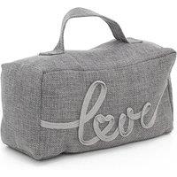 SPETLEK Grey Fabric Door Stop Decorative Indoor Love | Size: Large