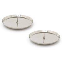 SPETLEK Silver Metal Church Pillar Candle Holder 2X | Size: 0.6m2