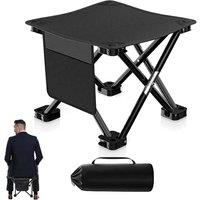 SPETLEK Portable Folding Camping Stool Foldable Chair in Black