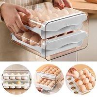 SPETLEK Egg Holder Box Tray Kitchen Storage Organizer in White | Size: 0.6m2