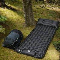 VOGREX Mat Camping Sleeping Self Inflating Mattress Bed Air Hiking in Black | Size: Single