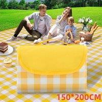VOGREX Waterproof Picnic Blanket Mat Camping Beach Rug Outdoor Yellow