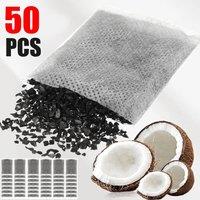 Kelvenix 50 Bags Home Activated Charcoal Carbon Filter Sachet in Grey | Size: 0.6m2