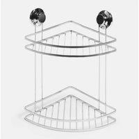 Kelvenix silver 2 Tier Wall Mounted Bathroom Corner Storage Shelf