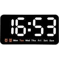 FLAVORA LED Large Display Digital Wall Clock Alarm Clock in Black | Size: 100 cm x 100 cm