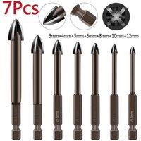 SPETLEK 7Pcs Multi-Material Tile Drill Bits in Brown | Size: 10000mm x 520mm