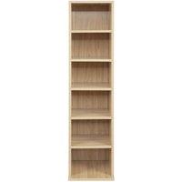 SPETLEK 6-Tier Wooden CD DVD Media Storage in Natural | Size: 0.6m2