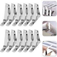 SPETLEK 24Pcs Steel Table Cloth Cover Tablecloth Holder in Silver | Size: 0.6m2