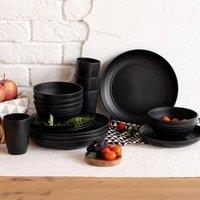 SPETLEK 32PCS Set Black Dinnerware Bowl Plates | Size: 0.6m2