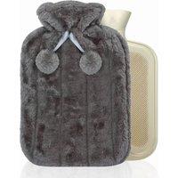 SPETLEK Large 2L Natural Rubber Hot Water Bottle With Warm in Grey