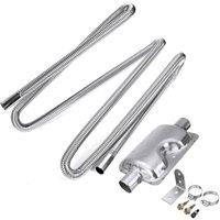 SPETLEK 300cm Stainless Steel Exhaust Pipe Silencer Car in Silver | Size: 10000mm x 520mm