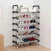 SPETLEK Large 6 Tier 24 Pairs Shoe Rack Heavy in Silver | Size: 0.6m2