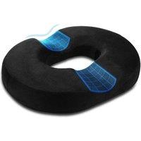 SPETLEK Donut Cushion Pillow Memory Foam in Black | Size: 100 cm x 190 cm