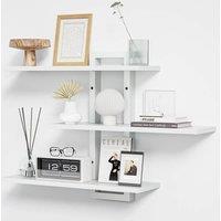 Kelvenix Wooden Floating Shelves 3-Tier white | Size: 0.6m2