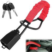 VOGREX Red Seat Belt Lock Steering Wheel Lock Car Security Device