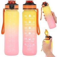 NESTLUNE 1L BPA Free Sports Water Bottle Pink/Yellow in Yellow | Size: 100 cm x 60 cm