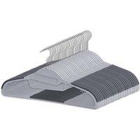 NESTLUNE Grey 30Pcs Non Slip Plastic Clothes Hangers Space | Size: 100 cm x 15 cm