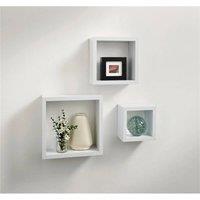 Kelvenix white Wall Floating Cube Box Shelf Set | Size: 0.6m2
