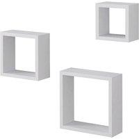 Kelvenix White G0019 Wall Floating Cube Box Shelf Set | Size: 0.6m2