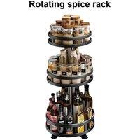 Kelvenix Kitchen Spice Rack Organizer in Black | Size: 0.6m2