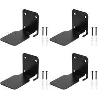 Kelvenix Black - 4Pcs Wall Mounted Invisible Floating Book Shelf | Size: 0.6m2