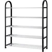 Kelvenix 5 Tier Shoe Rack Stand Storage in Black