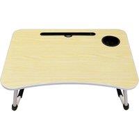 Kelvenix light wood Foldable Laptop Table Portable in Beige | Size: 0.6m2