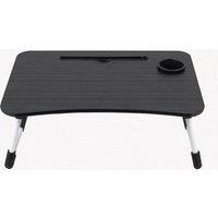 Kelvenix Black Wood Grain Foldable Laptop Table Portable | Size: 0.6m2