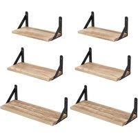 Levede Floating Shelves 6 Set Wood Shelves for Wall Brown Modern Storage Home