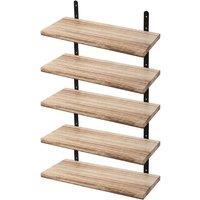 Levede Floating Shelves Wood Wall Mounted Shelf Rustic Set of 5 Light Brown