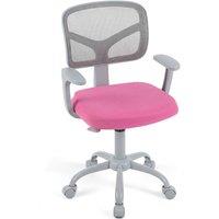 Costway Kids Desk Chair Mesh Study Chair w/Armrests Swivel Task Student Chair in Rose