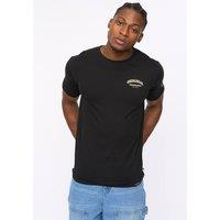 Crosshatch Men's Labstock Crew Neck Cotton T-Shirt with Graphic Print in Black | Size: Large