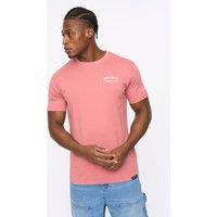 Crosshatch Men's Labstock Crew Neck Cotton T-Shirt with Graphic Print in Pink | Size: Large