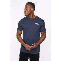 Crosshatch Men's Simtanks Crew Neck Cotton T-Shirt with Chest Graphic in Navy | Size: XL