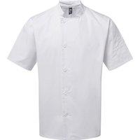 Premier Men's Essential Short-Sleeved Chef Jacket in White | Size: Large