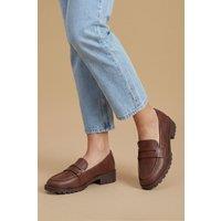Dorothy Perkins Women's Leoni Chunky Loafers in Tan | Size: 8