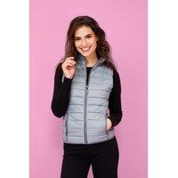 SOL'S Women's Wave Padded Water Repellent Bodywarmer Gilet in Grey | Size: Small