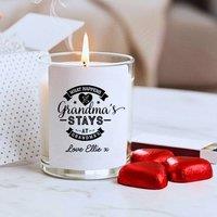 Aye Do Gifts Women's Personalised Grandma's House Funny Candle Gift Set | Hamper Grandma in White